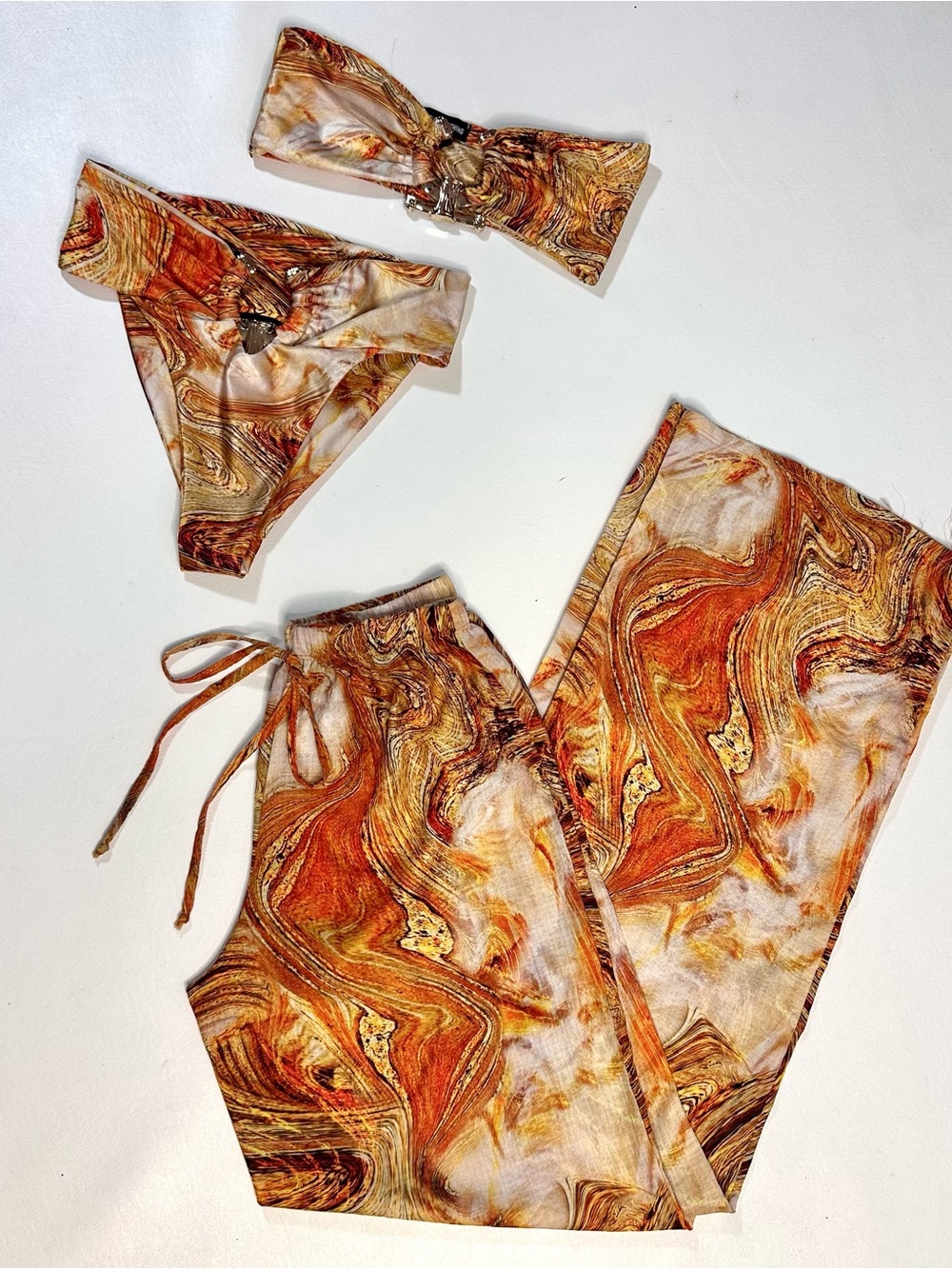 Pretty Little Thing matching bikini and pants set